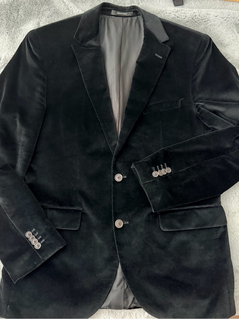 Hugo Boss Black Velvet Cashmere Blend Blazer Tuxedo Jacket Silk Trim - 40R